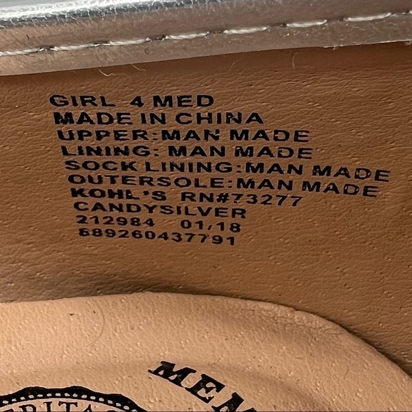 SO Silver Memory Foam Slip On Ballet Flats Size 4 Girl's - Picture 4 of 9